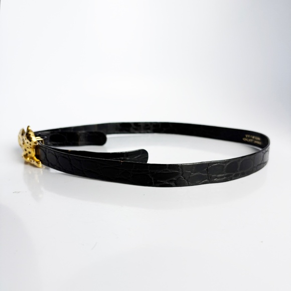 Leopard Buckle with Belt Strap Vintage 80s Big Cats Sculptural Retro OSFM main image 4